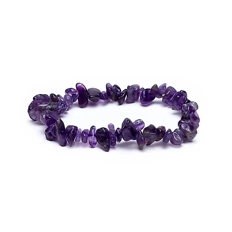Amethyst chip bracelet elastic