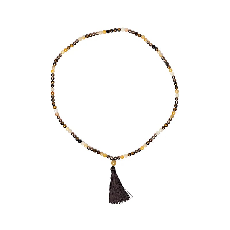 Mala Yellow Jasper, Tiger's Eye & Smoky Quartz | 108 Beads