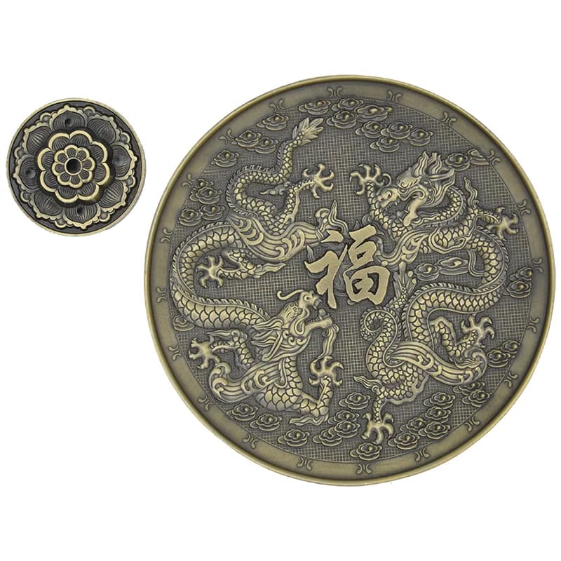 Incense Burner Dragons | Bronze colored | Amstercharmed