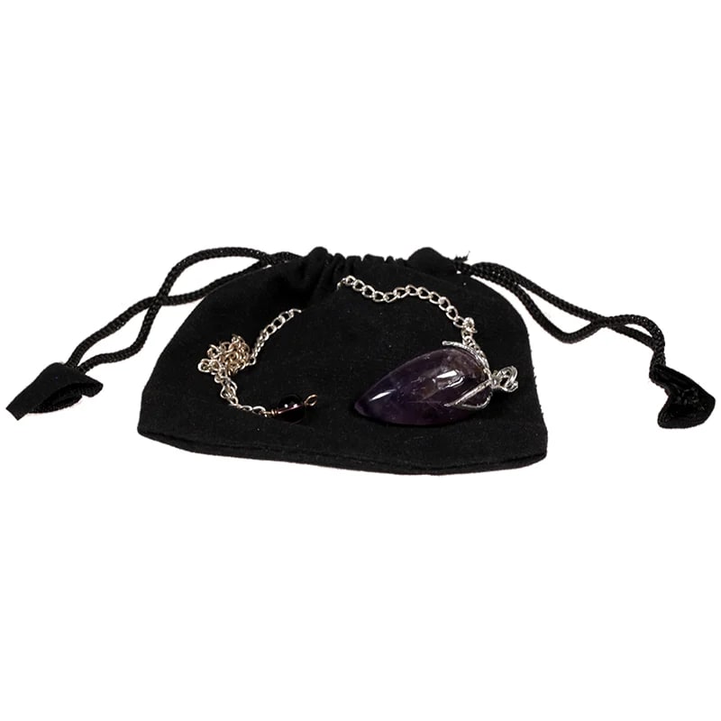 Crystal Pendulum Amethyst - Lotus Point for Dowsing & Protection