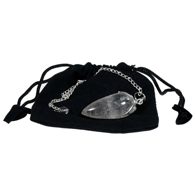 Crystal Pendulum Rock Crystal - Lotus Point for Dowsing & Clarity