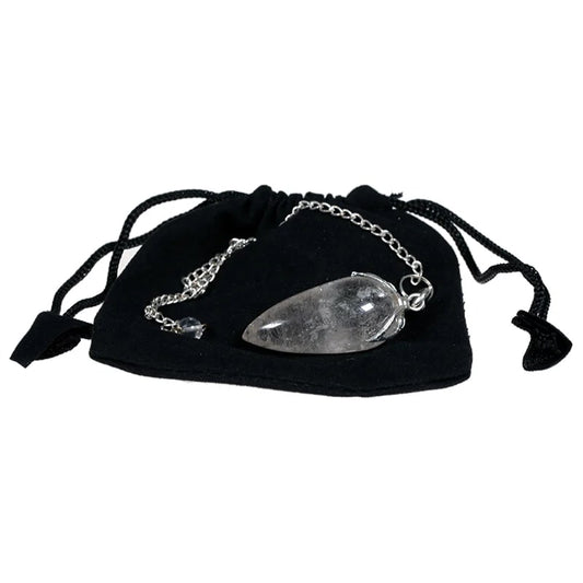 Crystal Pendulum Rock Crystal - Lotus Point for Dowsing & Clarity