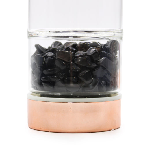 Teeflasche aus Glas Roségold – Onyx | Schutz & Stil