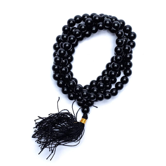 Mala Black Onyx AA-grade | 108 Beads + Pouch