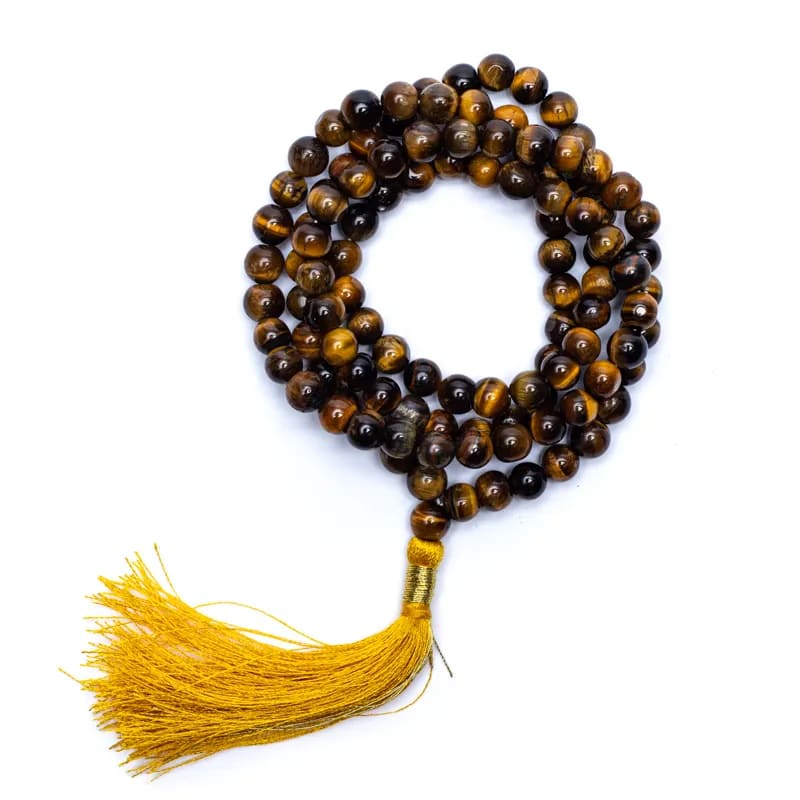 Tiger Eye Mala AA-Quality | 108 Beads + Bag