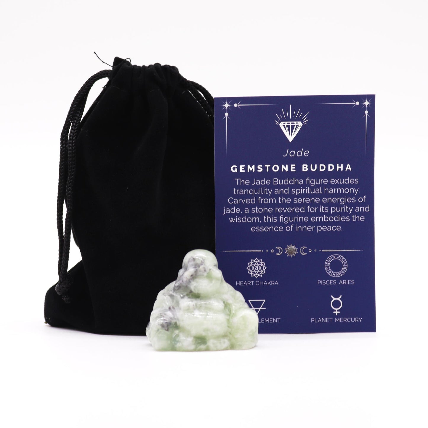 Kleine Boeddha Edelsteen - Jade - 35x40x23mm