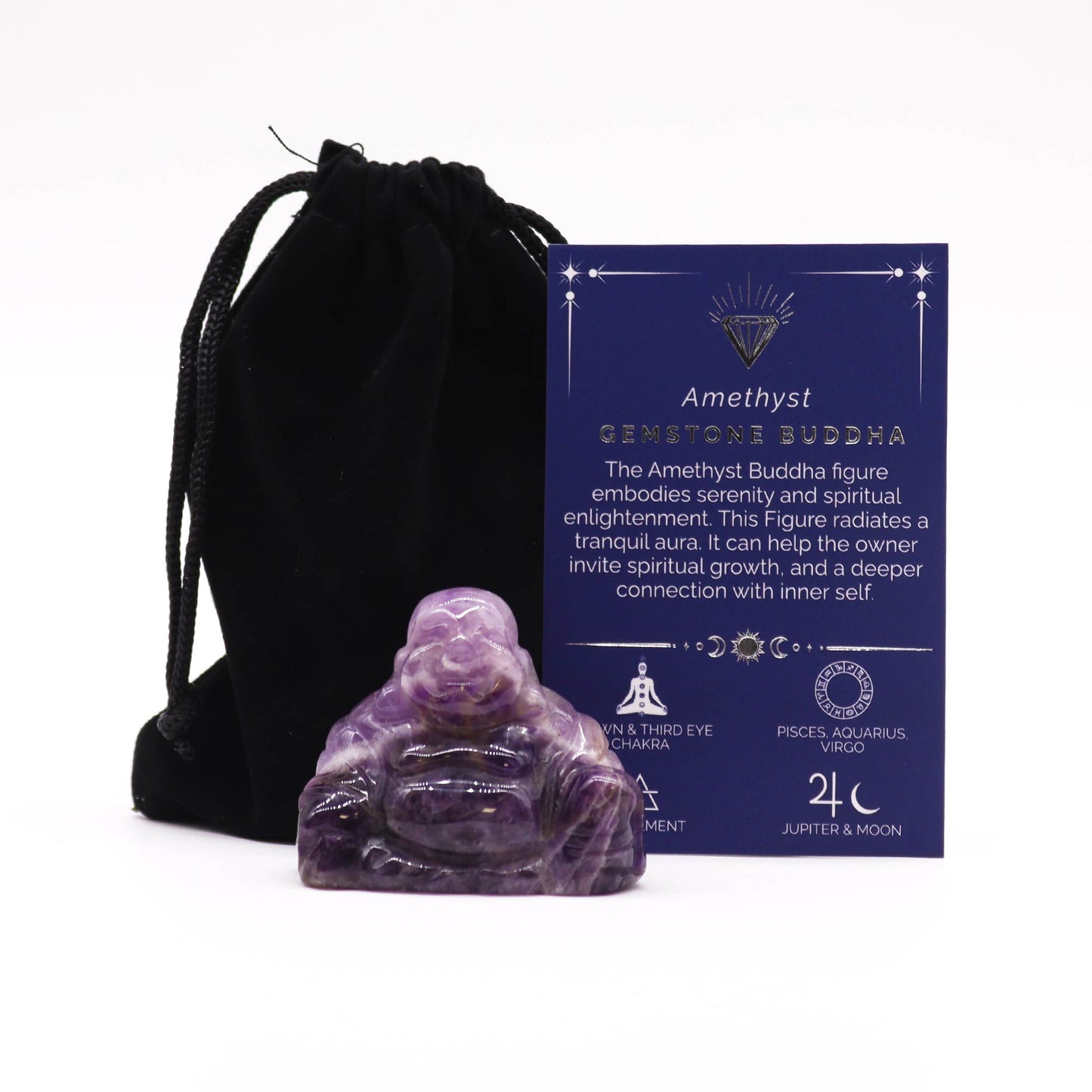 Buddha Gemstone Amethyst – 50x40x20mm | Rest & Intuition