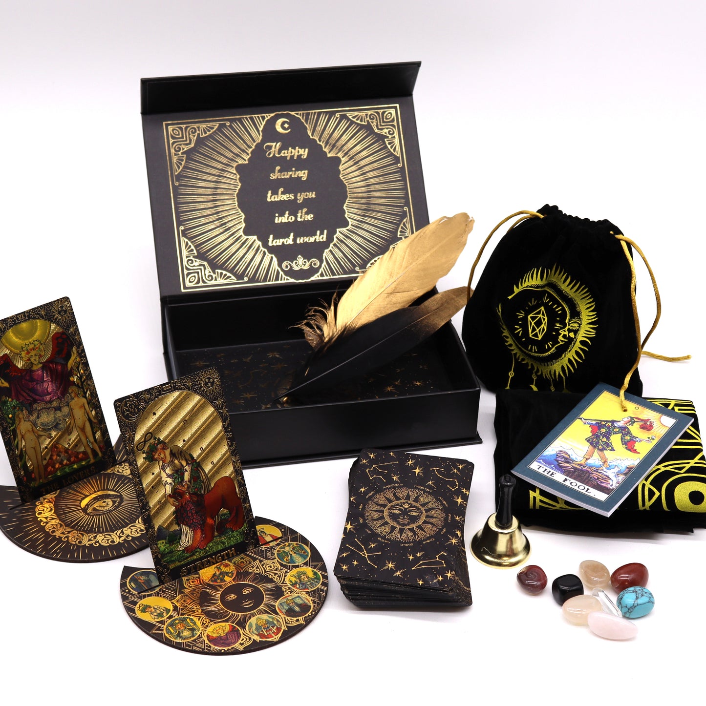 Luxury Gold Foil Tarot Gift Set – 78 Cards + 6 Accessories & Guidebook