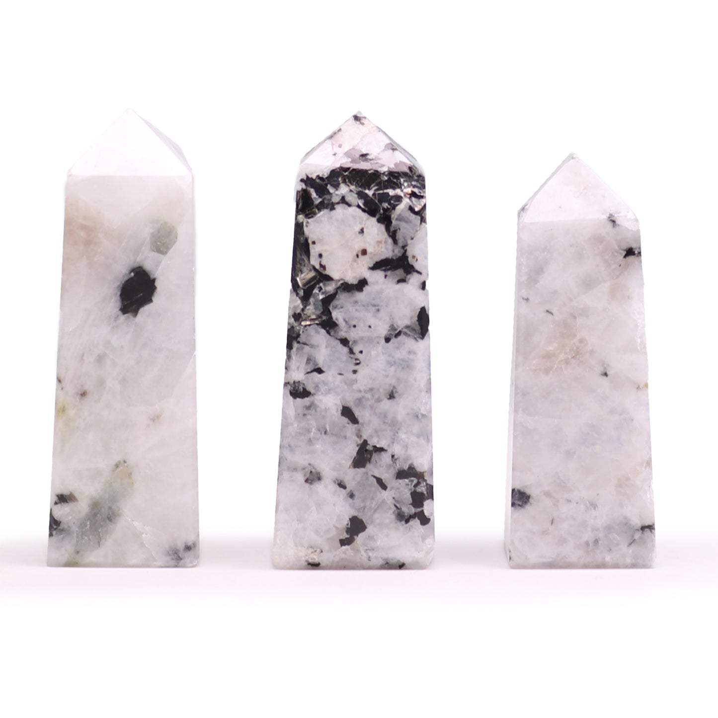 3x Edelsteen Obelisk Punt ca. 5 cm – Maansteen