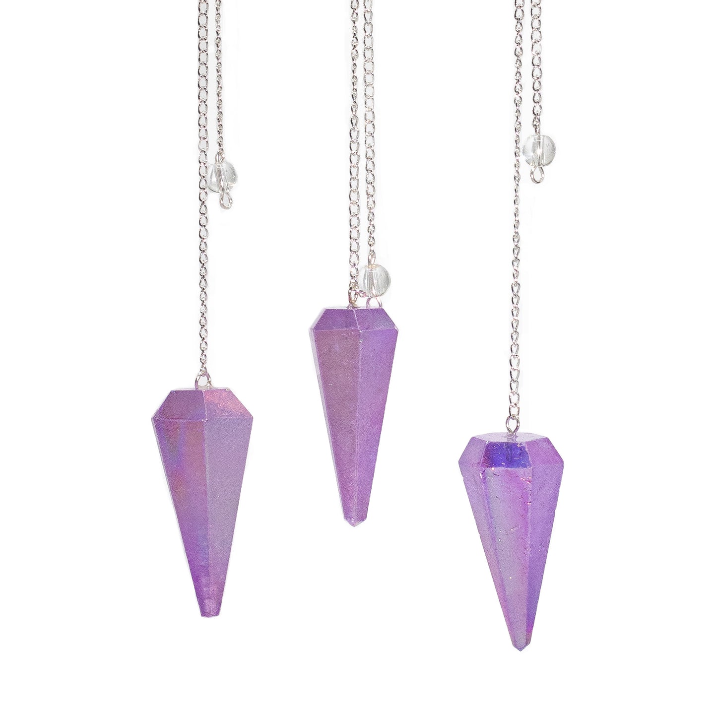 Crystal Pendulum Purple Aurora – Six-Sided Pendulum 4 cm for Dowsing & Chakra Work