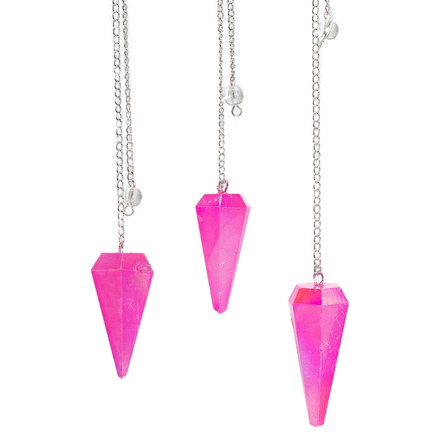 Rose Aurora Crystal Pendulum - Six-Sided Pendulum 4 cm for Dowsing & Love