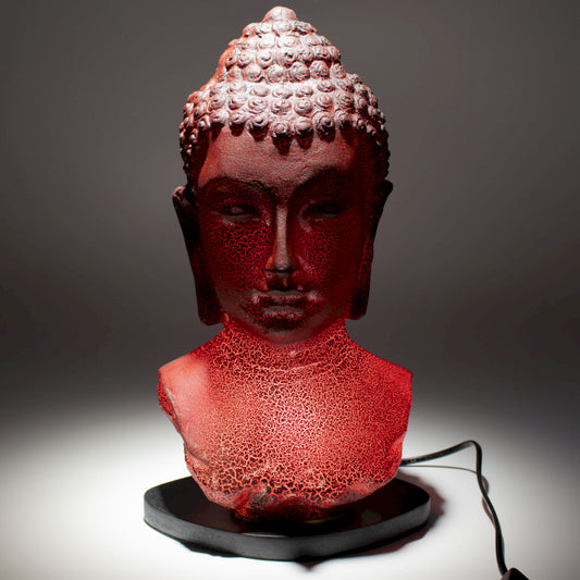 Boeddha Buste Lamp Molten Lava - Ovale Standaard