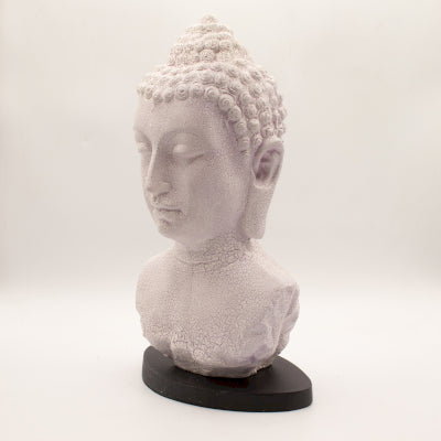 Buddha Büstenlampe Lavender Crackle - Ovaler Sockel