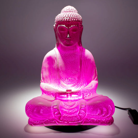 Meditatie Boeddha Lamp Cherry Crackle - Ovale Standaard