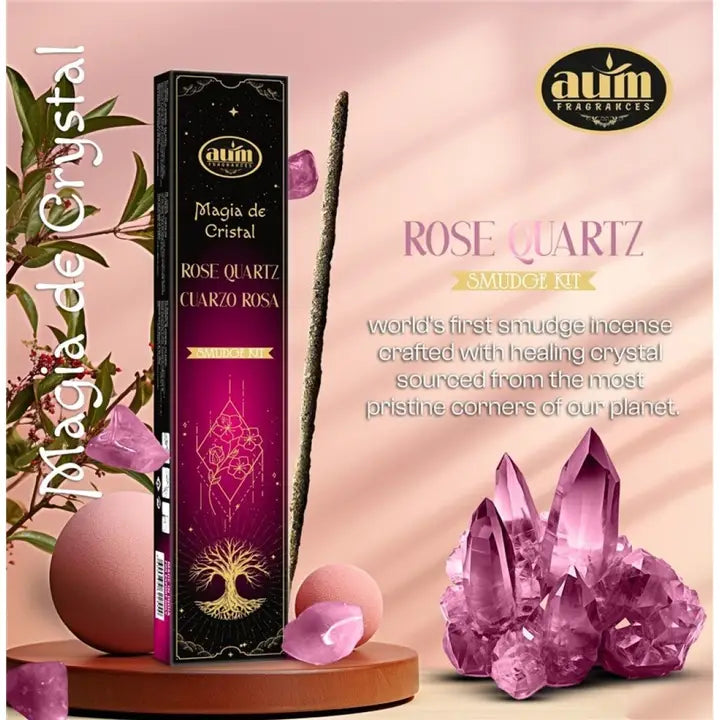 Aum Crystal Magic incense 20 g with rose quartz crystal