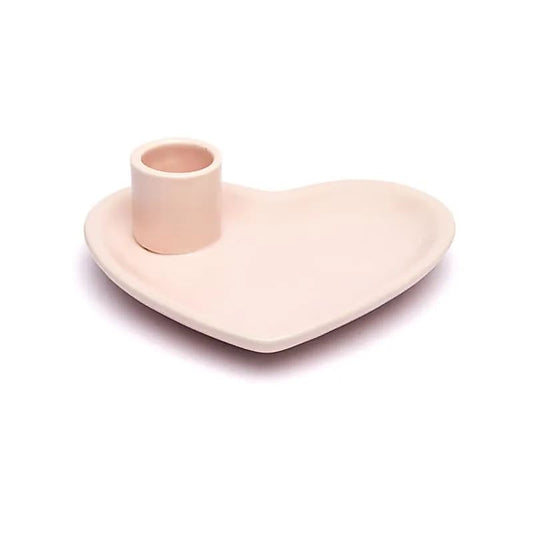 Keramische Smudge-Schale Herzform | Palo Santo Halter | Pastellrosa