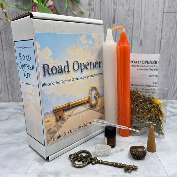 Road Opener Candle Ritual Kit – Remove Obstacles & New Paths | Amstercharmed