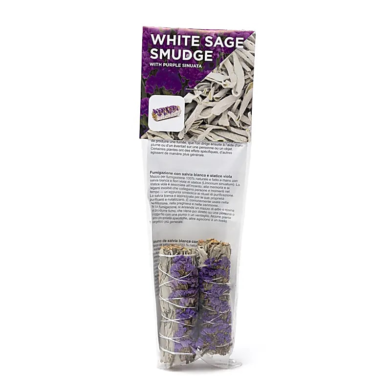 White Sage Smudge with Purple Sinuata | Set of 2 | Amstercharmed