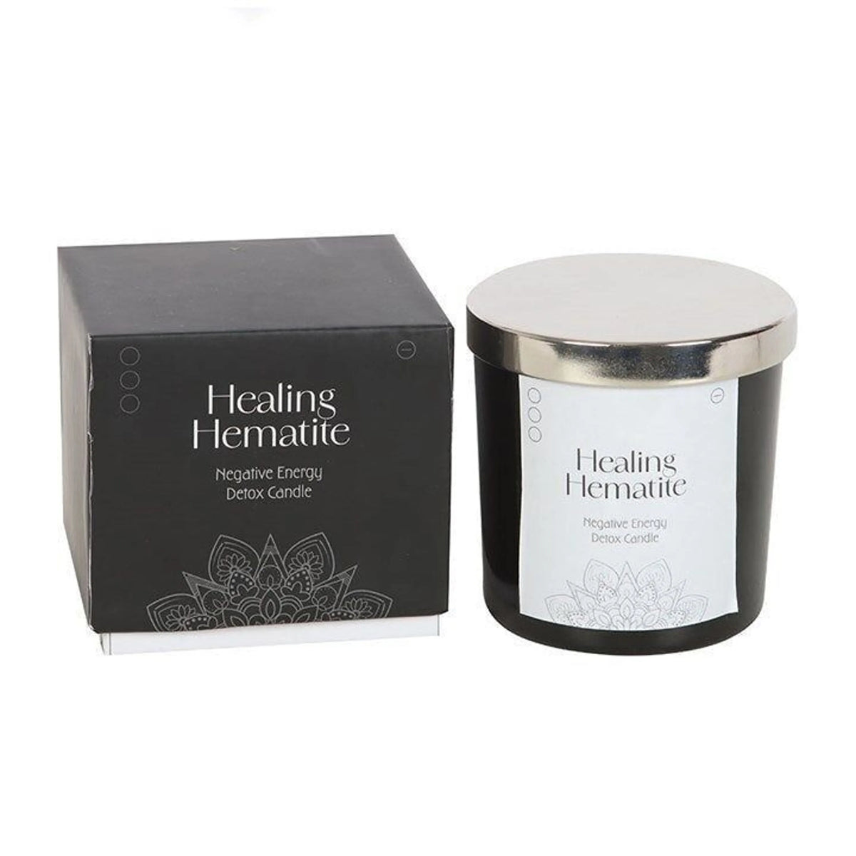Healing Hematite Detox Kaars met Hematiet Kristallen
