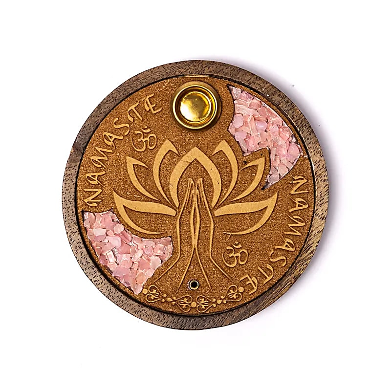 Incense Holder Namaste | With Rose Quartz | Amstercharmed