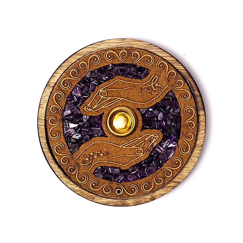 Incense Holder Healing Hands | With Amethyst | Amstercharmed
