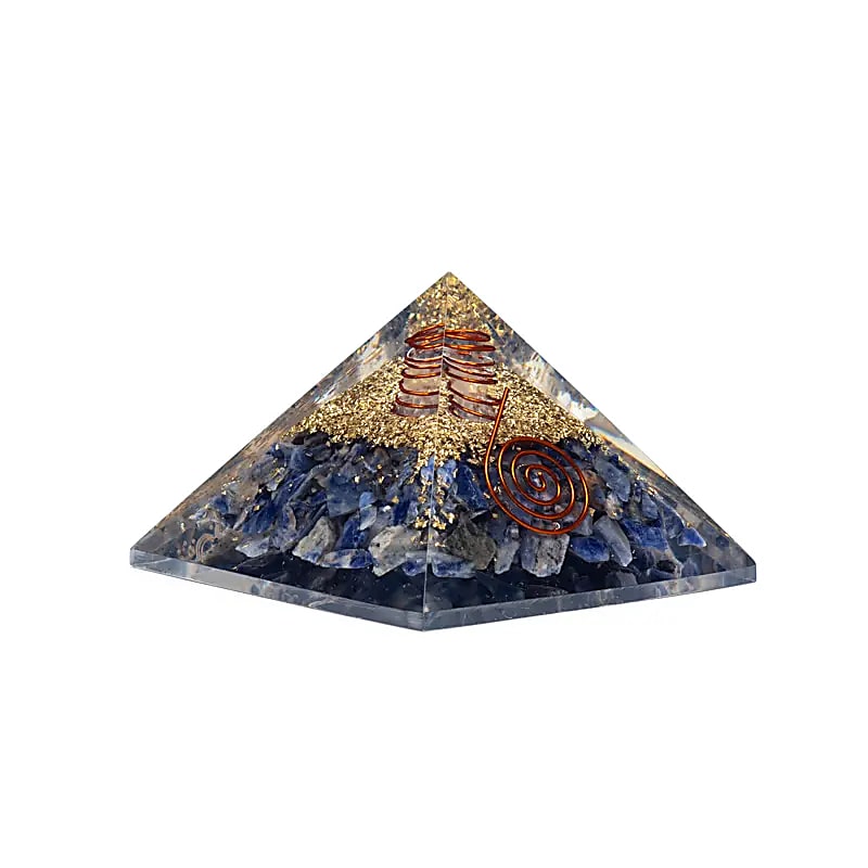 Orgonite Pyramid Sodalite | Moon & Stars | 7.5cm