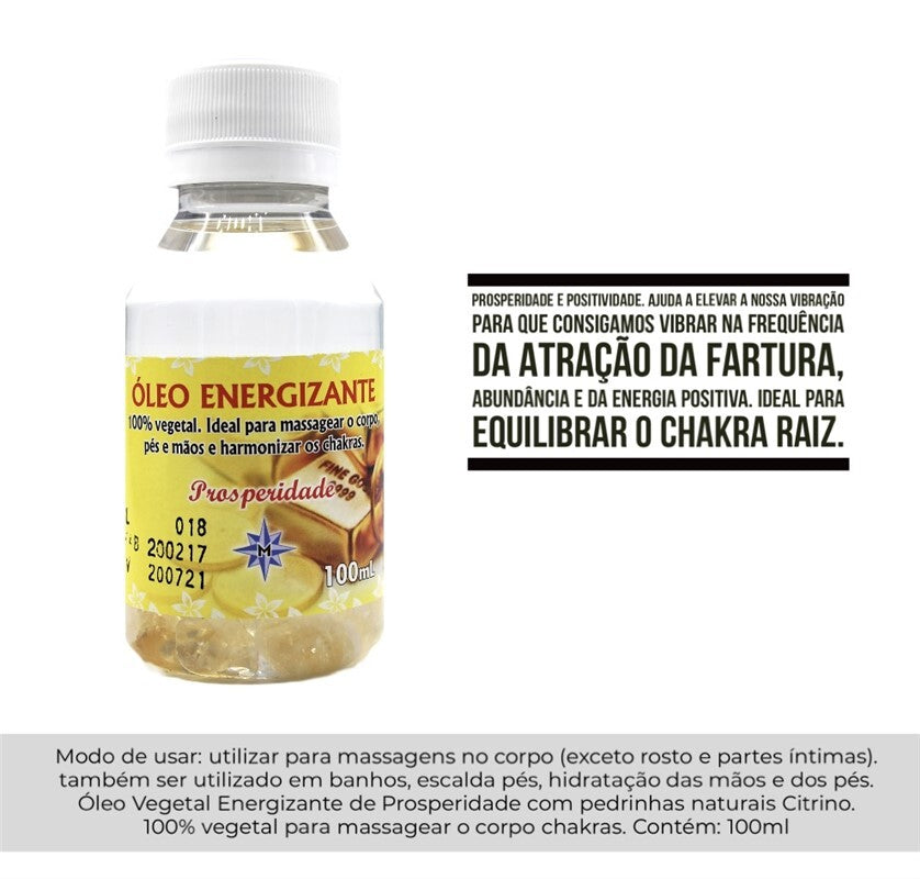Óleo Energizante Prosperidade 100ml – Overvloed, Positiviteit & Wortelchakra
