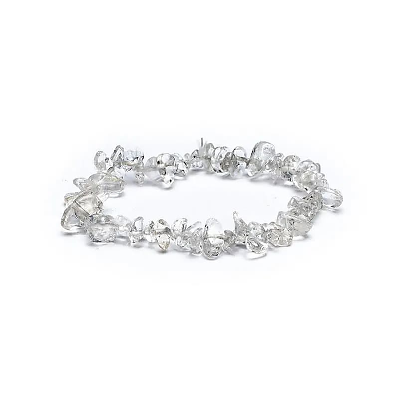 Elastic rock crystal chip bracelet