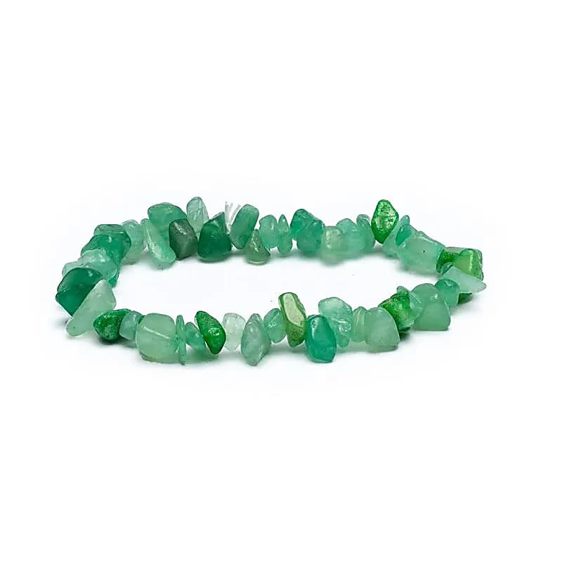 Elastic bracelet green aventurine chips
