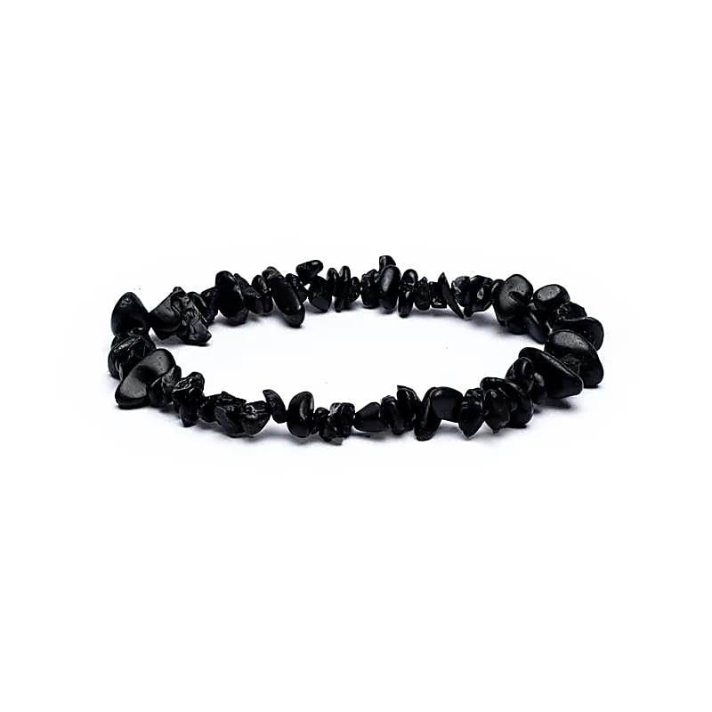Black tourmaline chips elastic bracelet