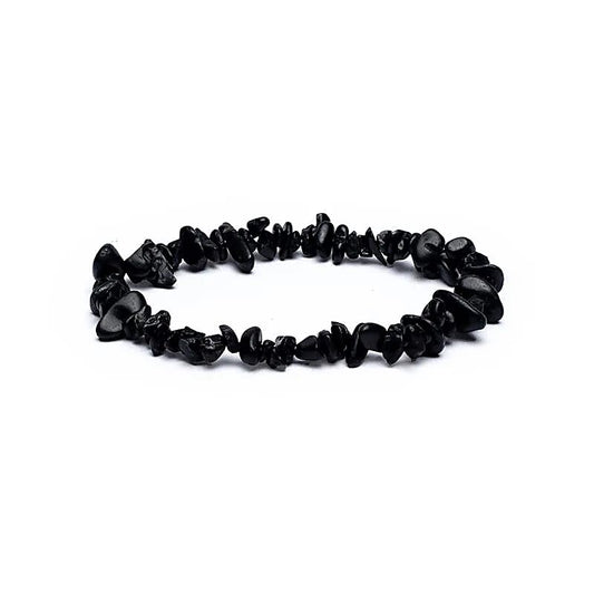 Black tourmaline chips elastic bracelet