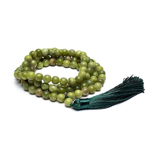 Green Jade Mala (Xinyi) | 108 Beads + Tassel & Gift Bag