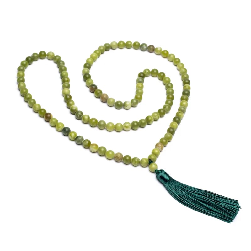 Green Jade Mala (Xinyi) | 108 Beads + Tassel & Gift Bag
