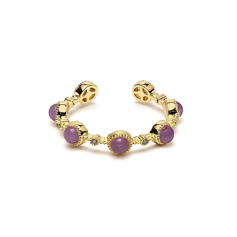 Adjustable Amethyst Ring | Gold-plated | One Size