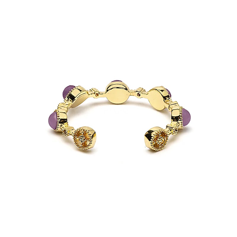 Adjustable Amethyst Ring | Gold-plated | One Size