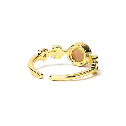 Adjustable Moon Phases Ring with Sunstone | One Size