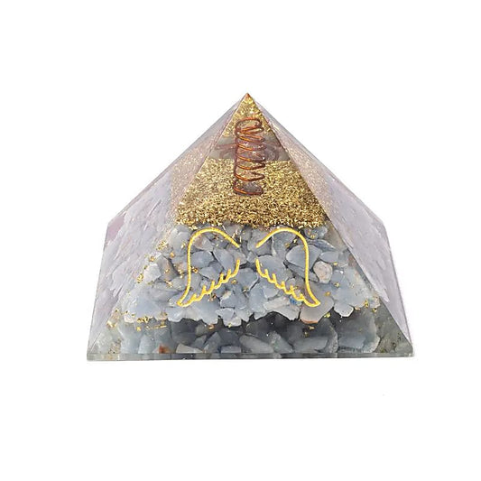 Orgonite Pyramid Angelite | Angel Wings | 7cm