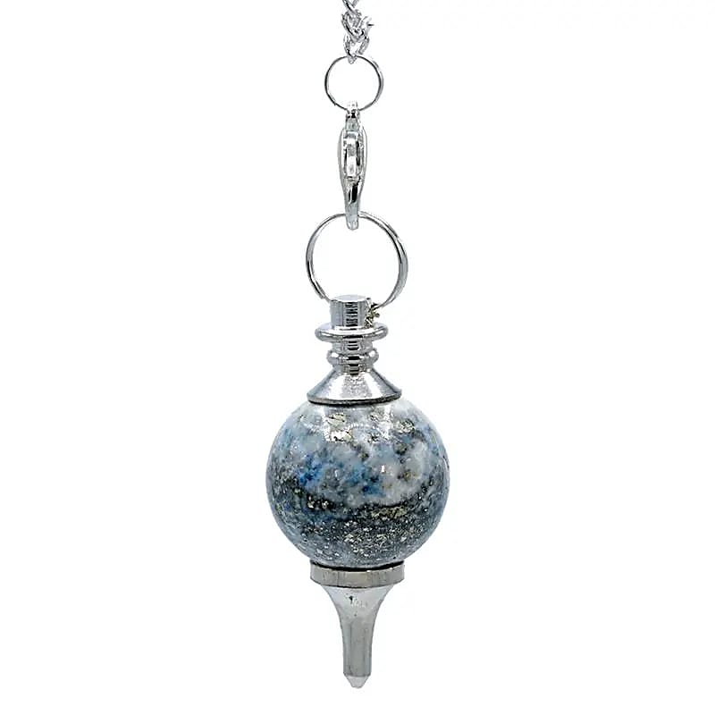 Crystal Pendulum Lapis Lazuli & Metal – Polished for Dowsing & Wisdom