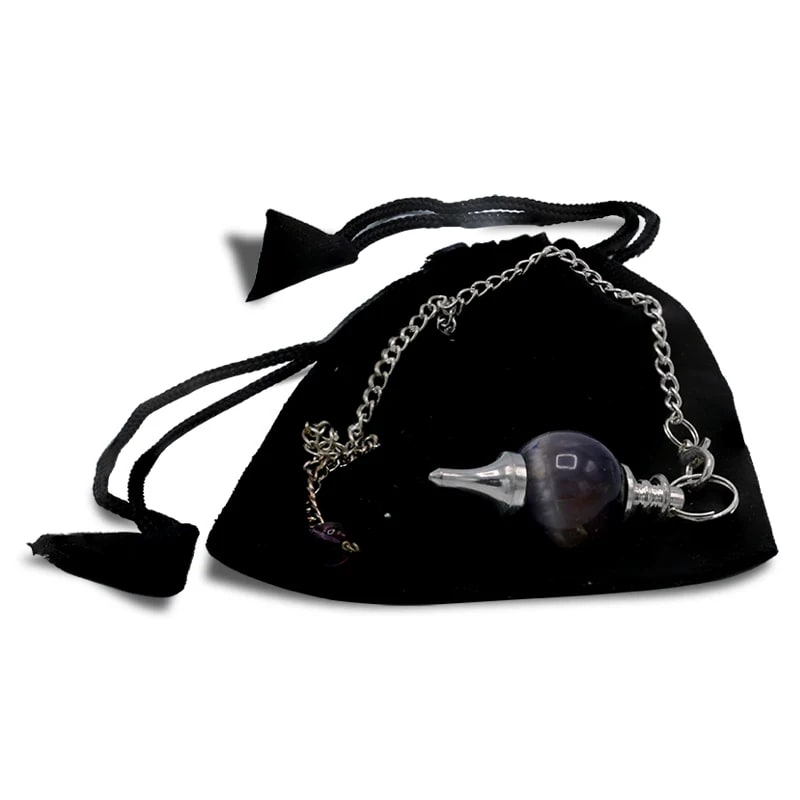 Crystal Pendulum Amethyst & Metal - Polished for Dowsing & Protection