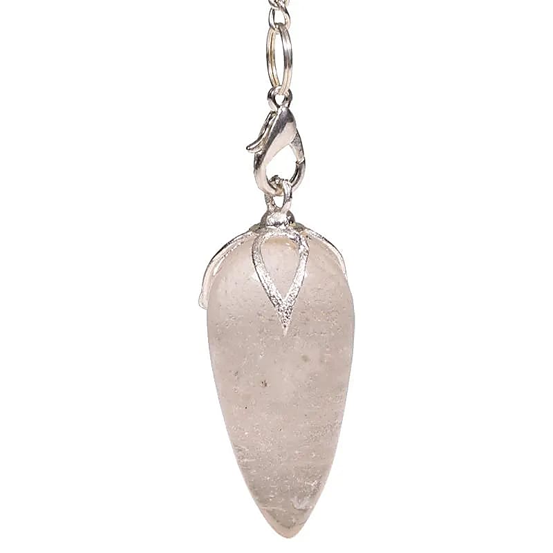 Crystal Pendulum Rock Crystal - Lotus Point for Dowsing & Clarity