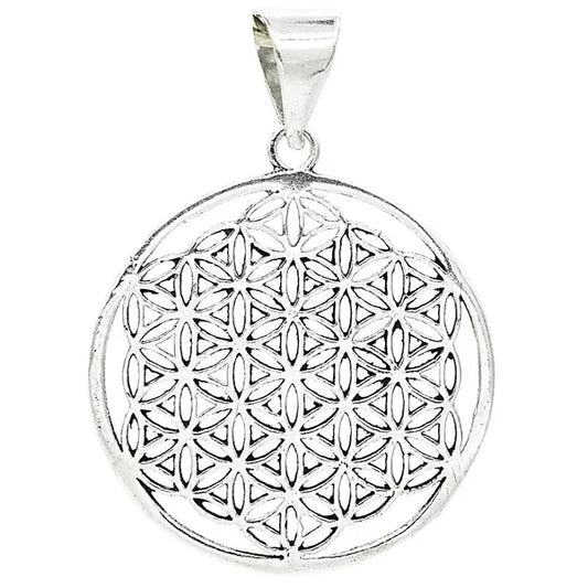 Pendant Flower of Life Brass Silver-colored