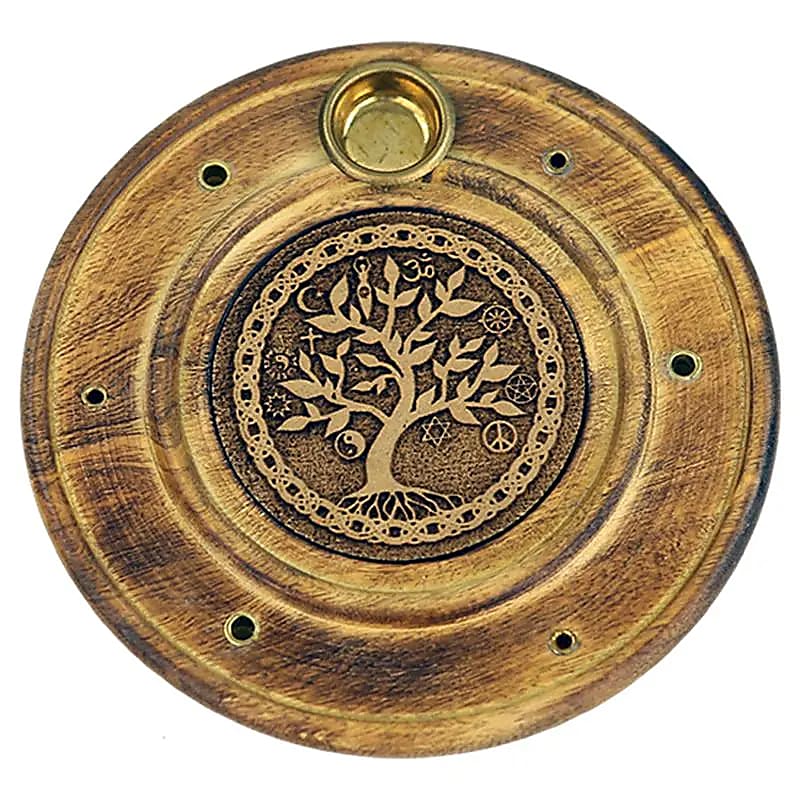Incense Holder Tree of Life | Engraved Wood | Amstercharmed