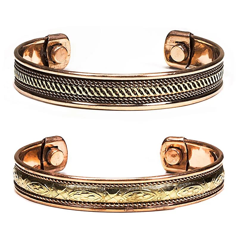 Copper Magnetic Bracelets | Set of 2 | Chakra & Energy Balance