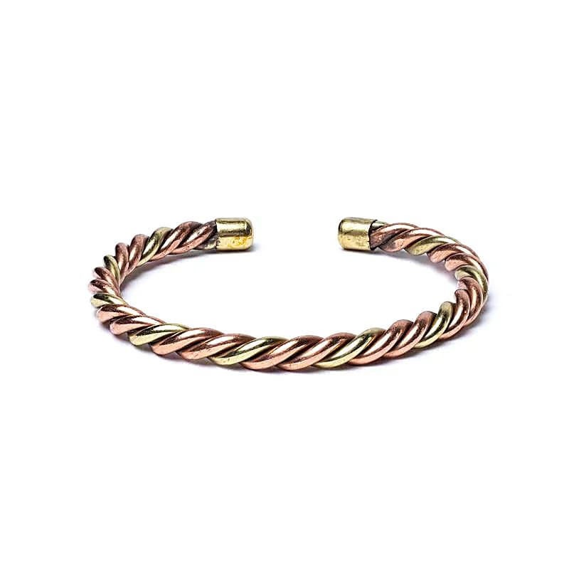 Twisted Bracelet Bronze & Gold-colored | Brass & Copper | Adjustable