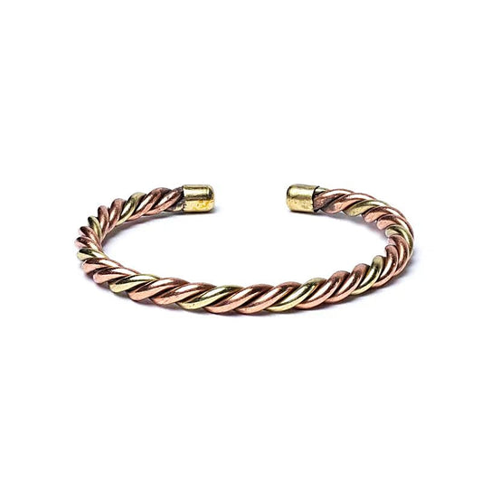 Twisted Bracelet Bronze & Gold-colored | Brass & Copper | Adjustable