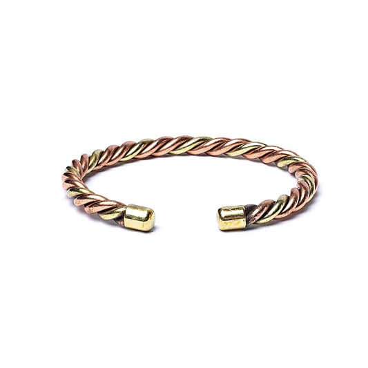 Twisted Bracelet Bronze & Gold-colored | Brass & Copper | Adjustable