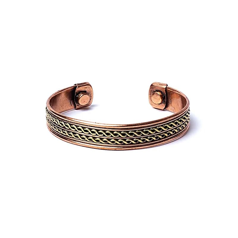 Copper Bracelet with Double Helix & Magnets | DNA & Energy Balance