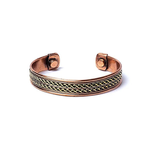 Copper Bracelet with Double Helix & Magnets | DNA & Energy Balance