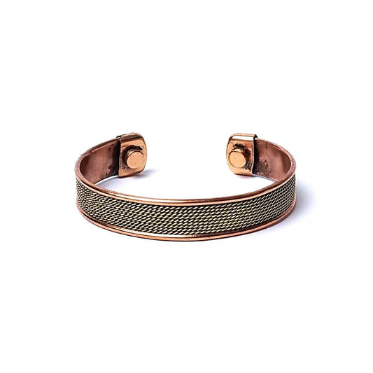 Copper Bracelet with Rope Motif & Magnets | Chakra & Energy Balance