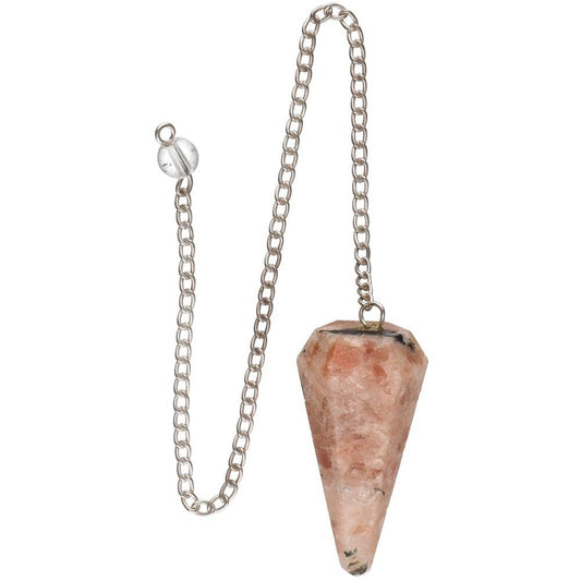 Faceted Sunstone Pendulum